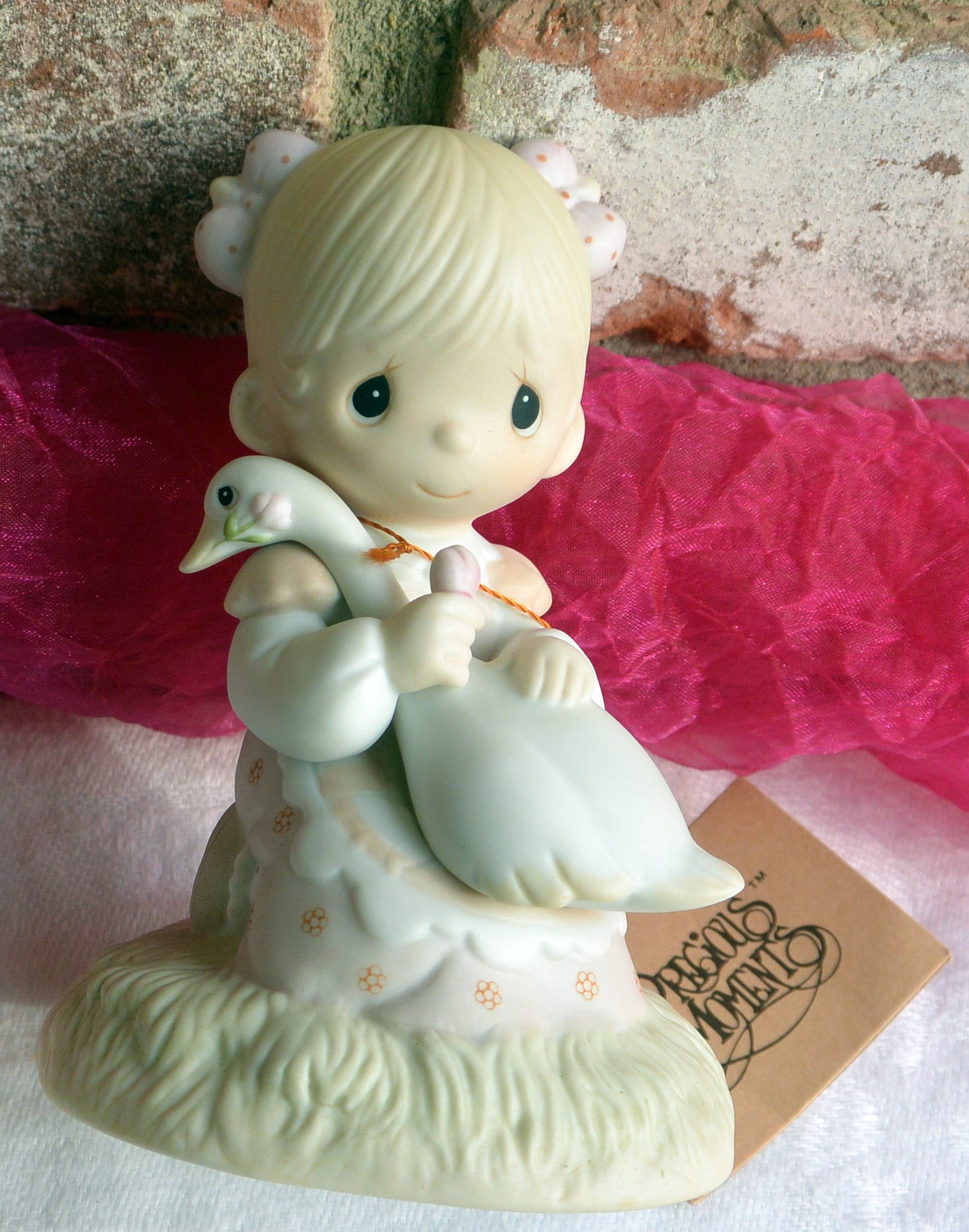 48 HR SALE Precious Moments UNUSED Girl Hugging Goose Etsy