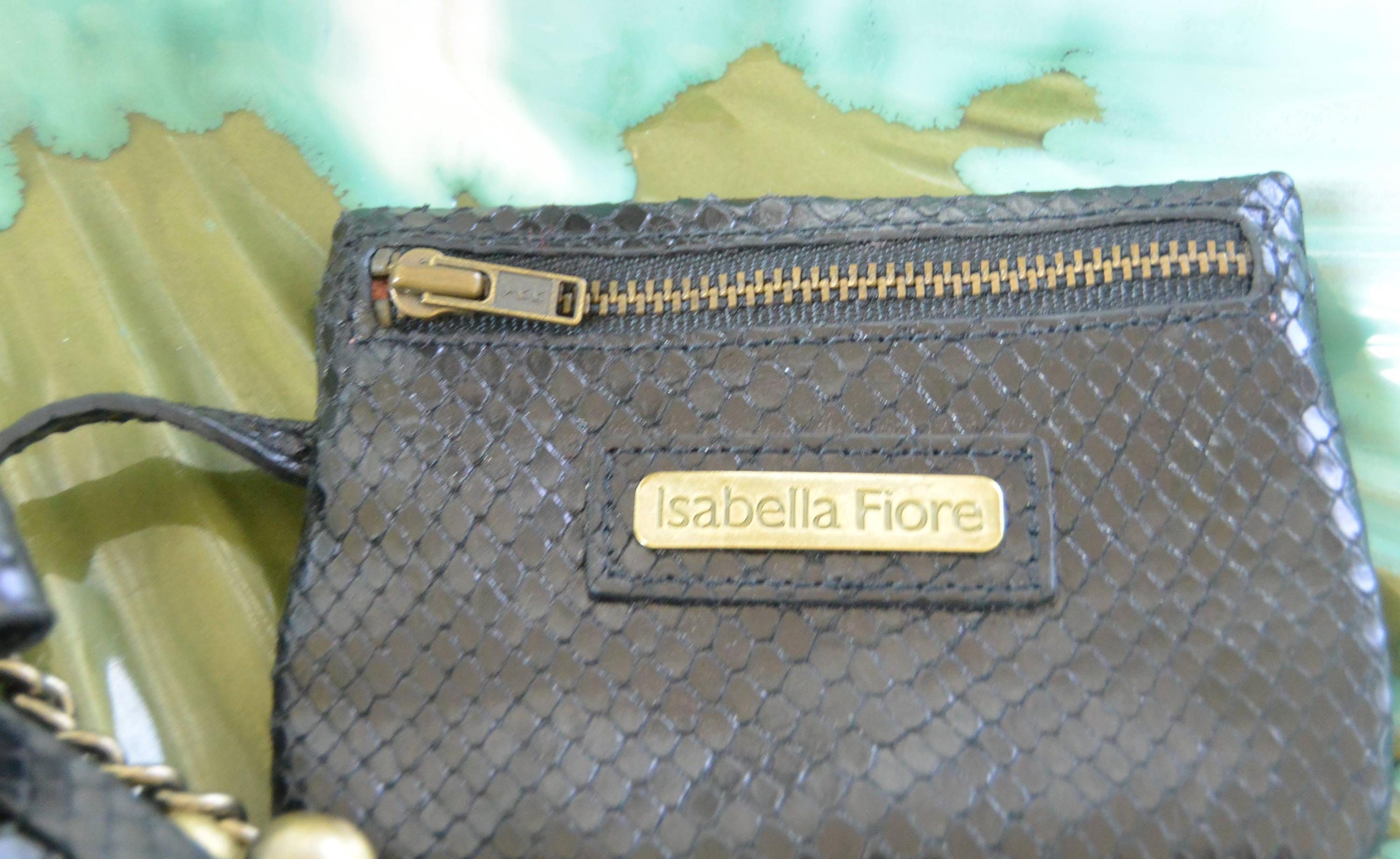 Isabella Fiore スネークプリント レザー ショルダーバッグ/クラッチ 