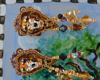 Lunch at the Ritz Earrings - Signed, Majestic Roaring Lions, Pierced, Great Gift - Vintage - Rare, Fabulous!