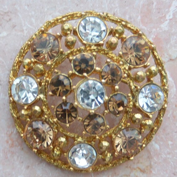 Haskell Like Brooch - Faceted Round Stones, Multi… - image 9