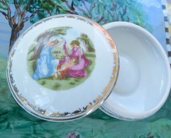 SALE! Lux Porcelain Jewelry Box- Hallmarked, Lidd… - image 9