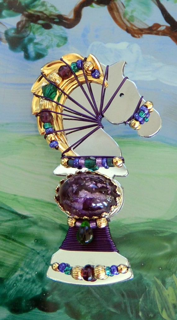 SALE! Liztech Knight Brooch - Signed, "Jeweled" Re