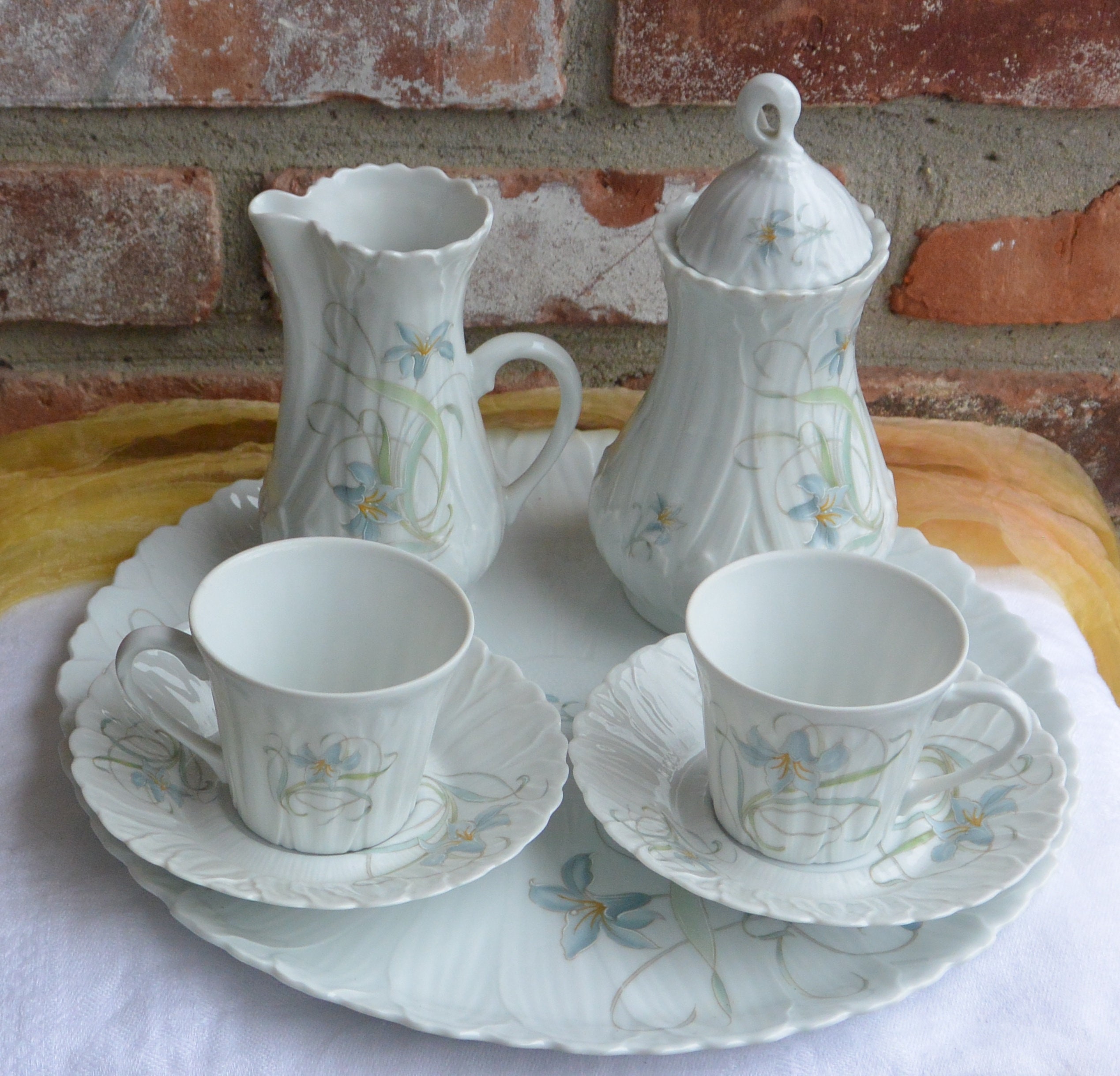 JinGlory Blue Tea Cupfloral Tea Cup and Saucer Setbone China Tea Setcoffee Cuptea Set for Adults/friends/women/men7oz, 10.5x5.8
