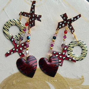 Lunch at the Ritz Earrings - UNUSED - Hand Signed, Hugs & Kisses, Statement, Pierced, Great Gift - Vintage - Very Rare, Fabulous!
