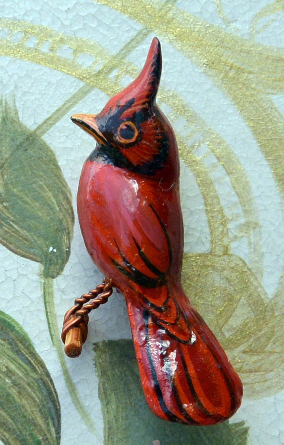 SALE! Takahashi Bird Brooch - Male Cardinal, Beau… - image 8