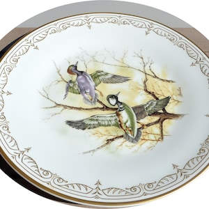SALE! Lenox Boehm, Hooded Merganser Plate- UNUSED- Bone China, 24K Gold Rim, Boxes/Brochures, Great Gift - Vintage - Rare, Fabulous!