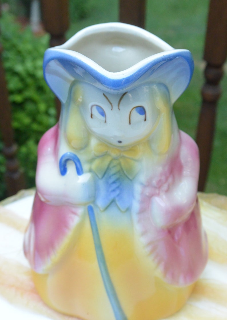 Lower Shipping Colorful Vintage SALE!Shawnee Bo Peep Pitcher Hallmarked Fabulous! Made USA