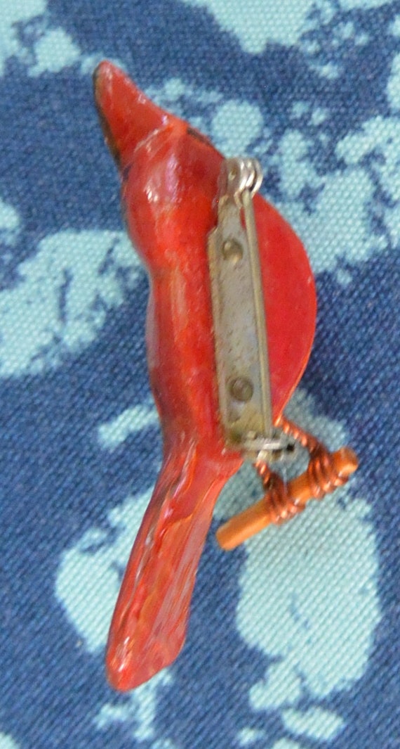 SALE! Takahashi Bird Brooch - Male Cardinal, Beau… - image 4