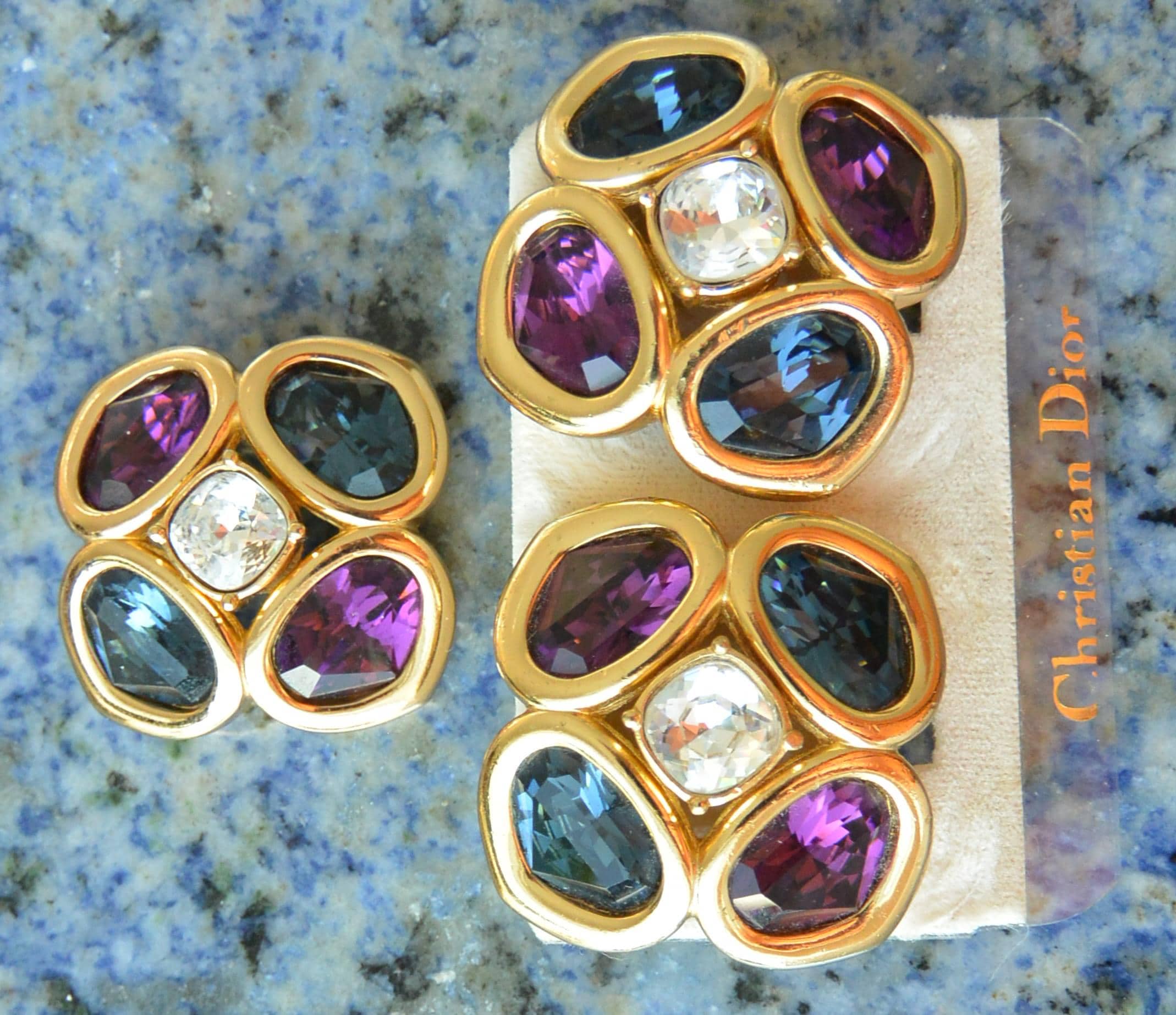 Christian Dior Earrings & Brooch Set - UNUSED - Signed, Original