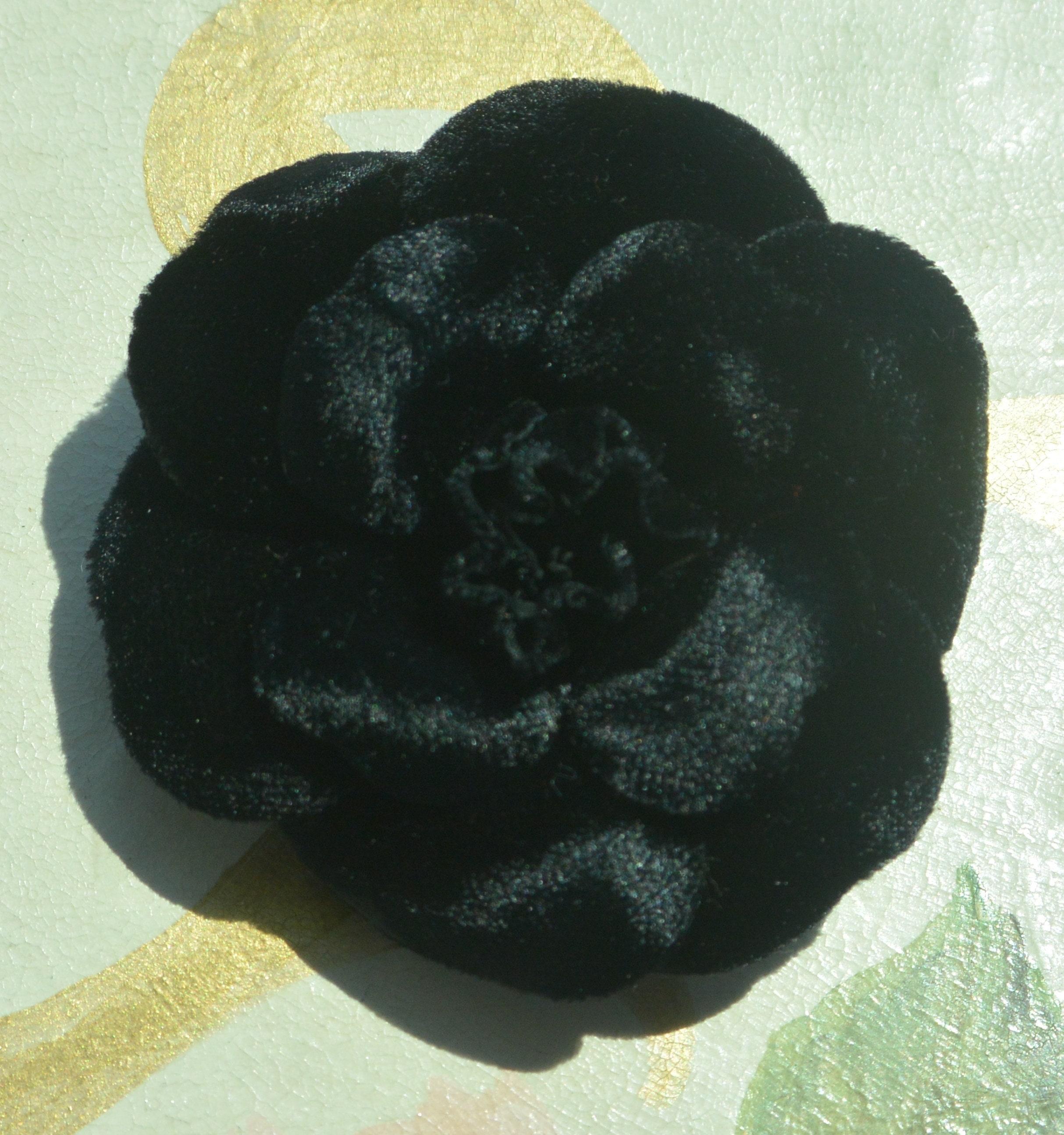 SALE Chanel Flower Brooch/pin UNUSED Signed Black -  UK