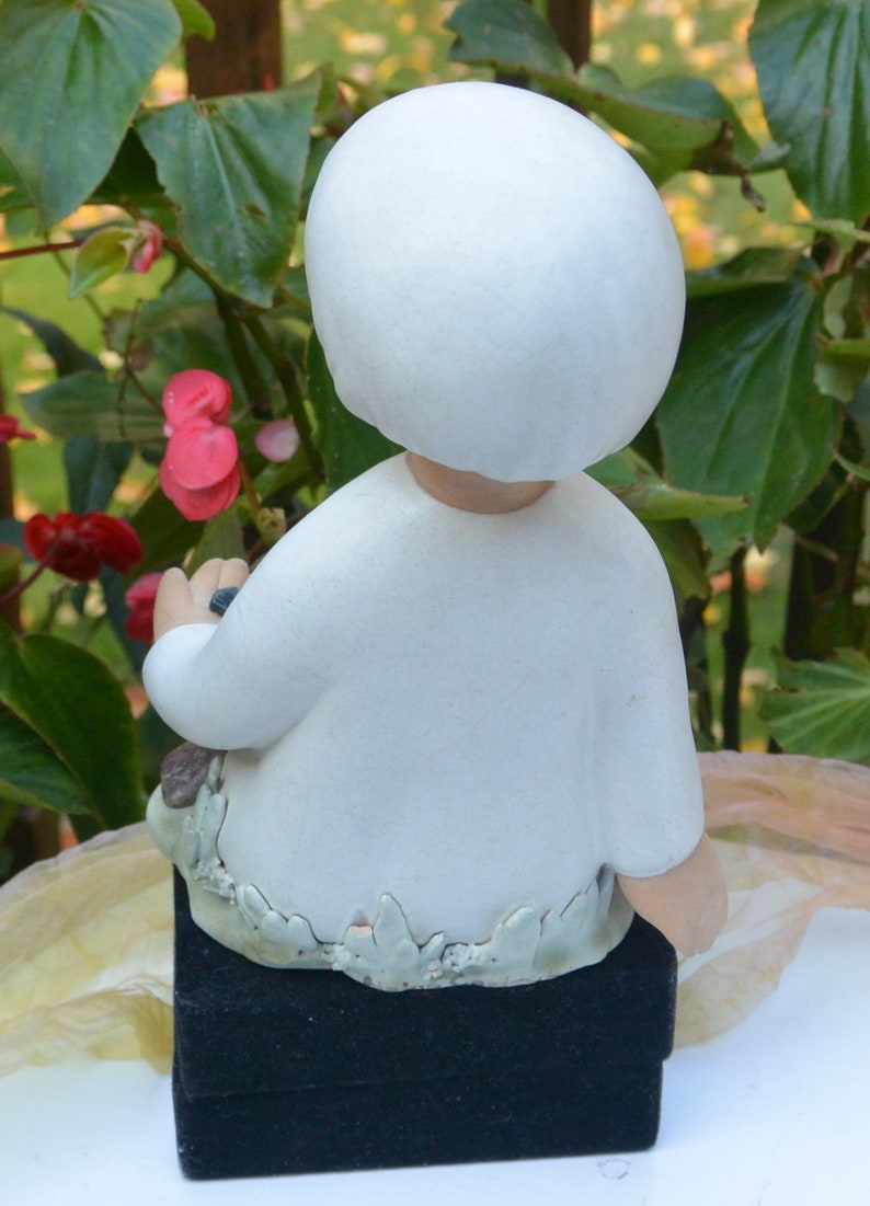 Rare Fabulous! Vintage Signed Great Face Elaine Carlock Boy Hand Potted Clay