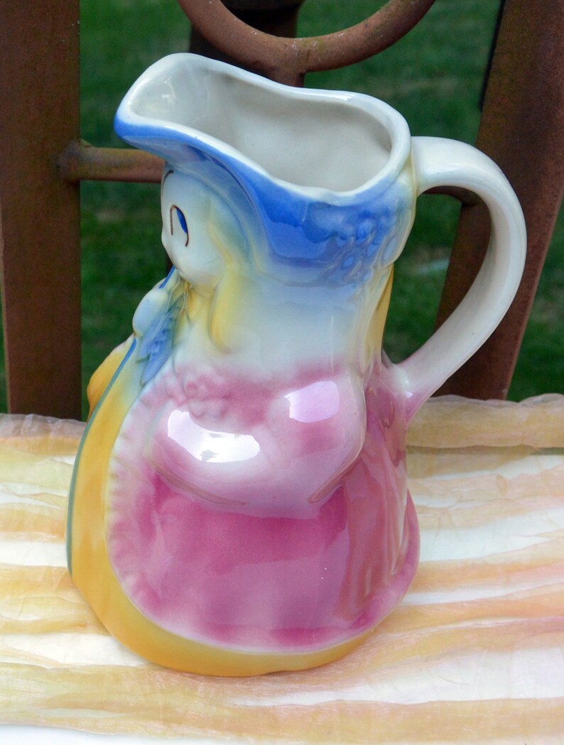Lower Shipping Colorful Vintage SALE!Shawnee Bo Peep Pitcher Hallmarked Fabulous! Made USA