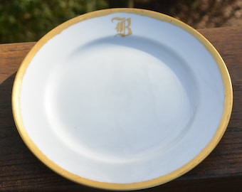 VENTE ! B Assiette personnalisée, salade/dessert - Bordure dorée de l&#39;or, peint à la main/Signé à la main, Japon, excellent cadeau - vintage - très rare, fabuleux !