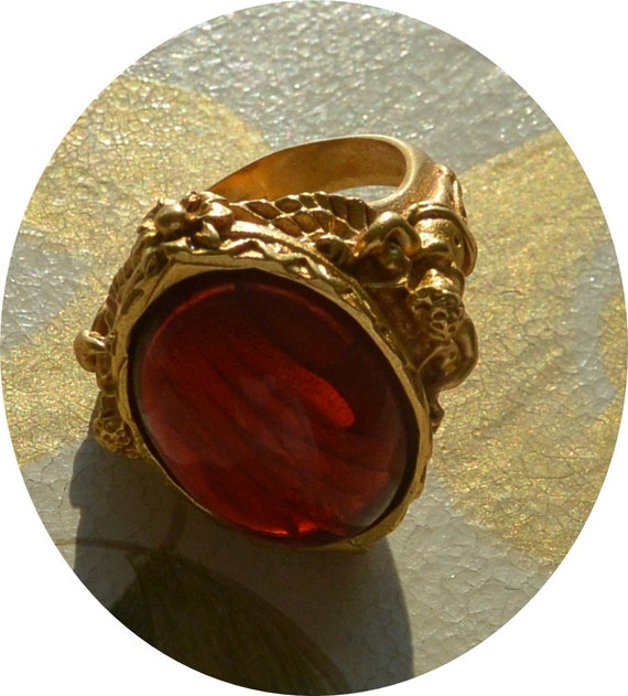 SALE! Elizabeth Taylor Ring - Signed, Gilded Age C