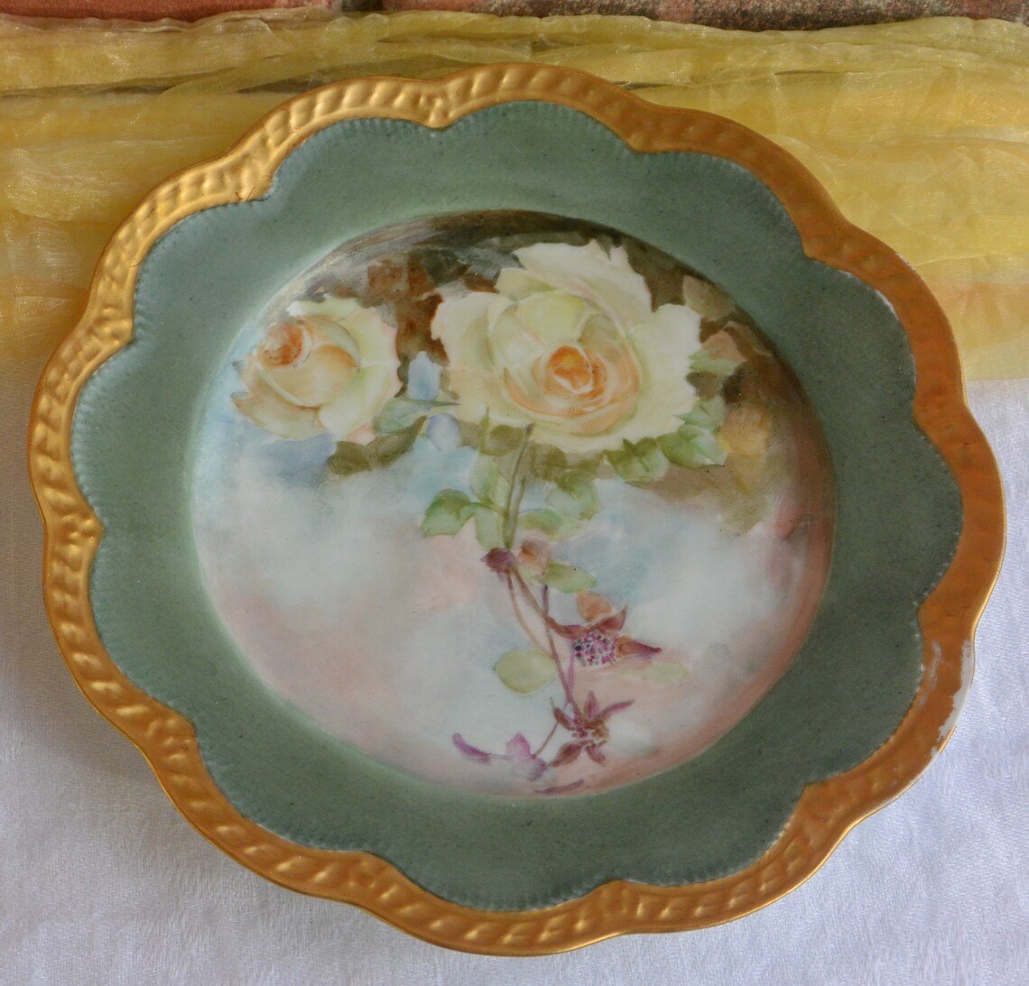 Limoges Plate Haviland H & C L France Firmato dipinto a Etsy