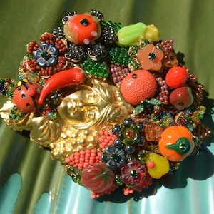 SALE! Stanley Hagler/Ian St Geiler Brooch - 2 Signatures, 3-D Harvest/Woman&#39;s Face,  Multi Colors, Great Gift  - Vintage - Rare, Fabulous!