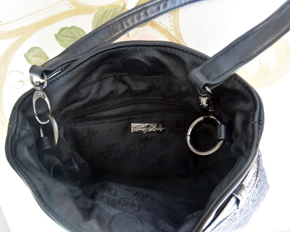 SALE! Whiting & Davis Shoulder Bag - Black Mesh/L… - image 6