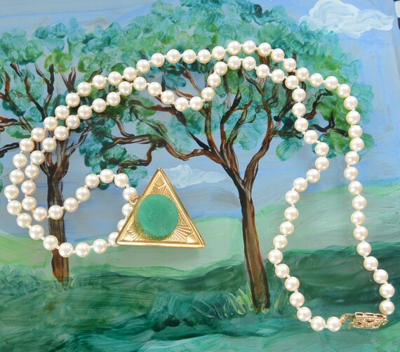 SALE! Miriam Haskell Art Deco Pendant/Monet Pearl… - image 4