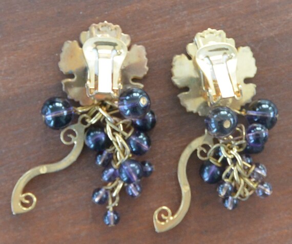 Lunch at the Ritz Earrings - Signed, Red Grapes/G… - image 3