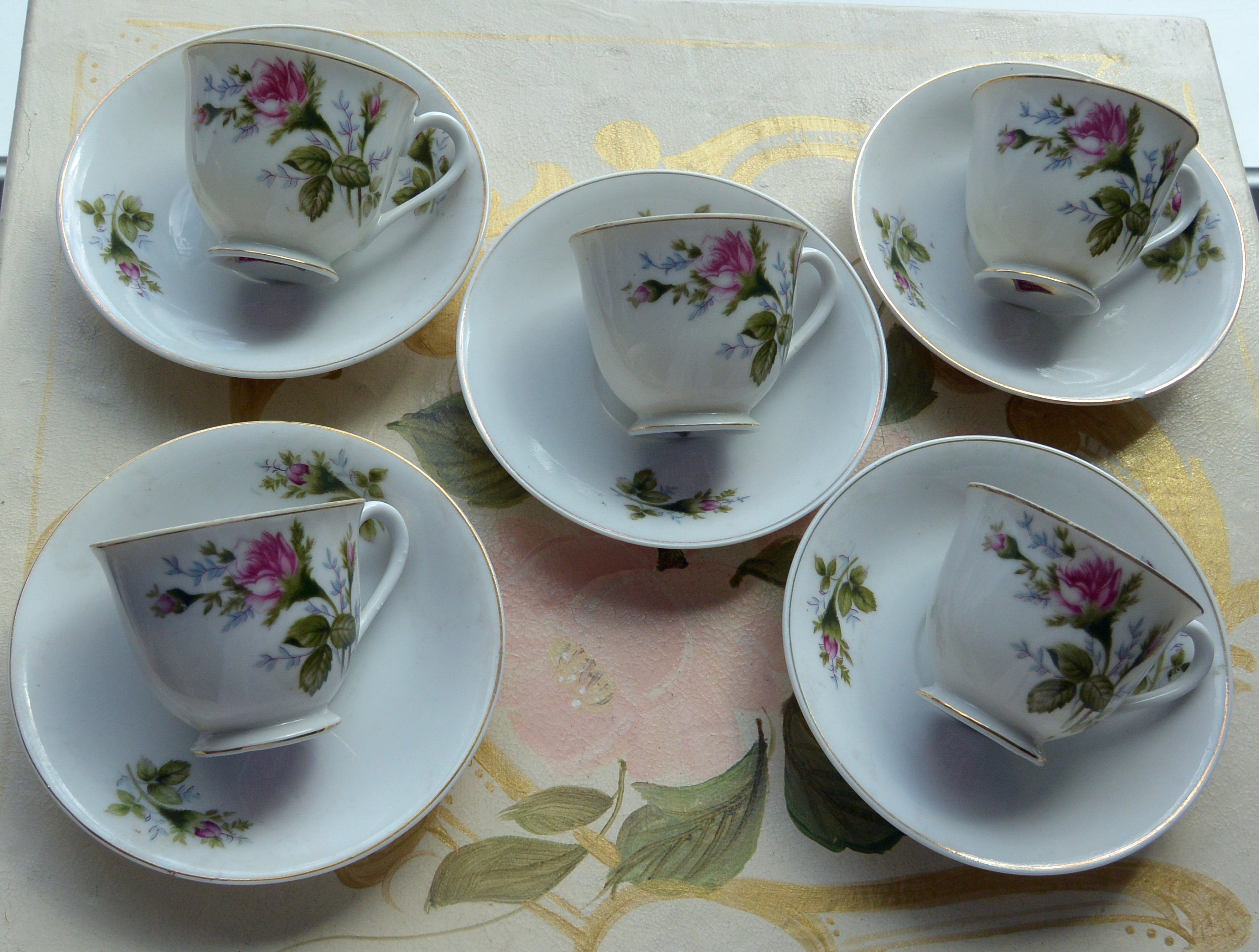 SALE! Fern Coffee/tea Set - 13 Pieces, Fine China, Hand