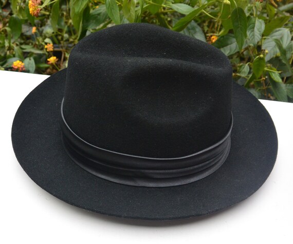SALE! Italy Fedora Hat - UNUSED - Black, Felted W… - image 7