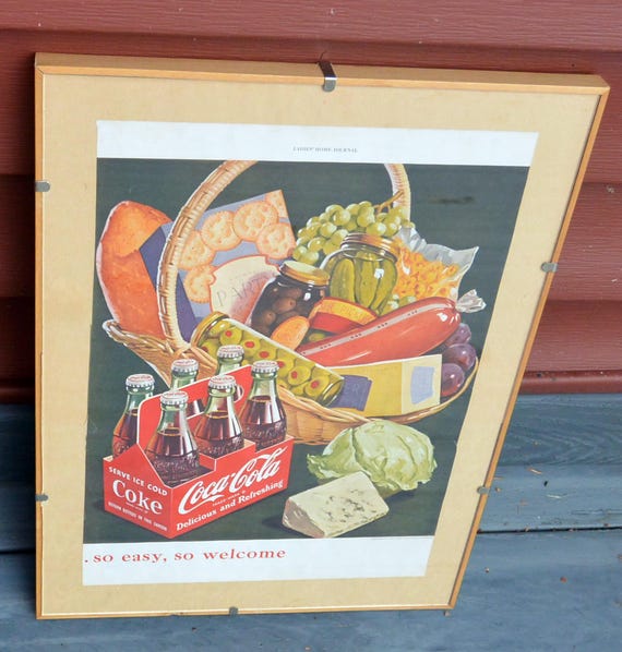 Coca-cola Ad: Ladies Home Journal Picnic Print, Wood Frame