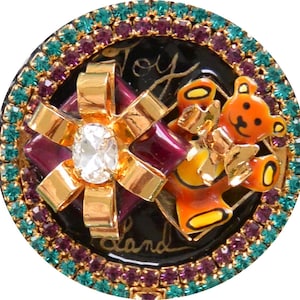 Déjeuner au Ritz Broche/pendentif - Signé, Toy Land, déclaration, cristaux Swarovski, excellent cadeau - vintage - très rare, retiré, fabuleux !