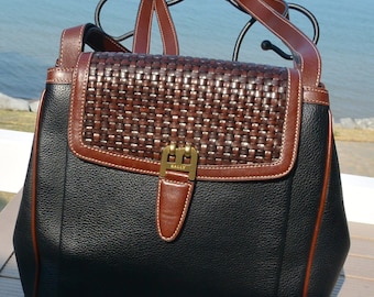 SALE! Bally Crossbody Bag - UNUSED - Leather, Black/Brown, Unisex, Great Gift -Vintage - Rare, Fabulous!