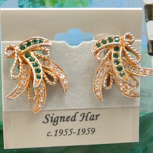 VENTE ! Boucles d'oreilles HAR, clip - INUTILISÉ - signées, 3D, forme rare, carte originale, festif, vacances/tous les jours, excellent cadeau - vintage - rare, fabuleux !