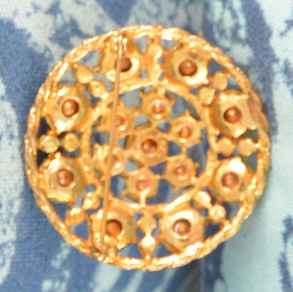 Haskell Like Brooch - Faceted Round Stones, Multi… - image 3