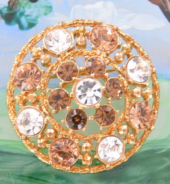 Haskell Like Brooch - Faceted Round Stones, Multi… - image 7