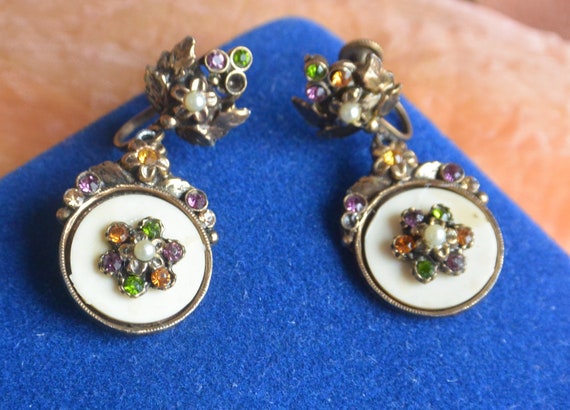 SALE! Art Deco Earrings -Pearls, Swarovski Crysta… - image 2