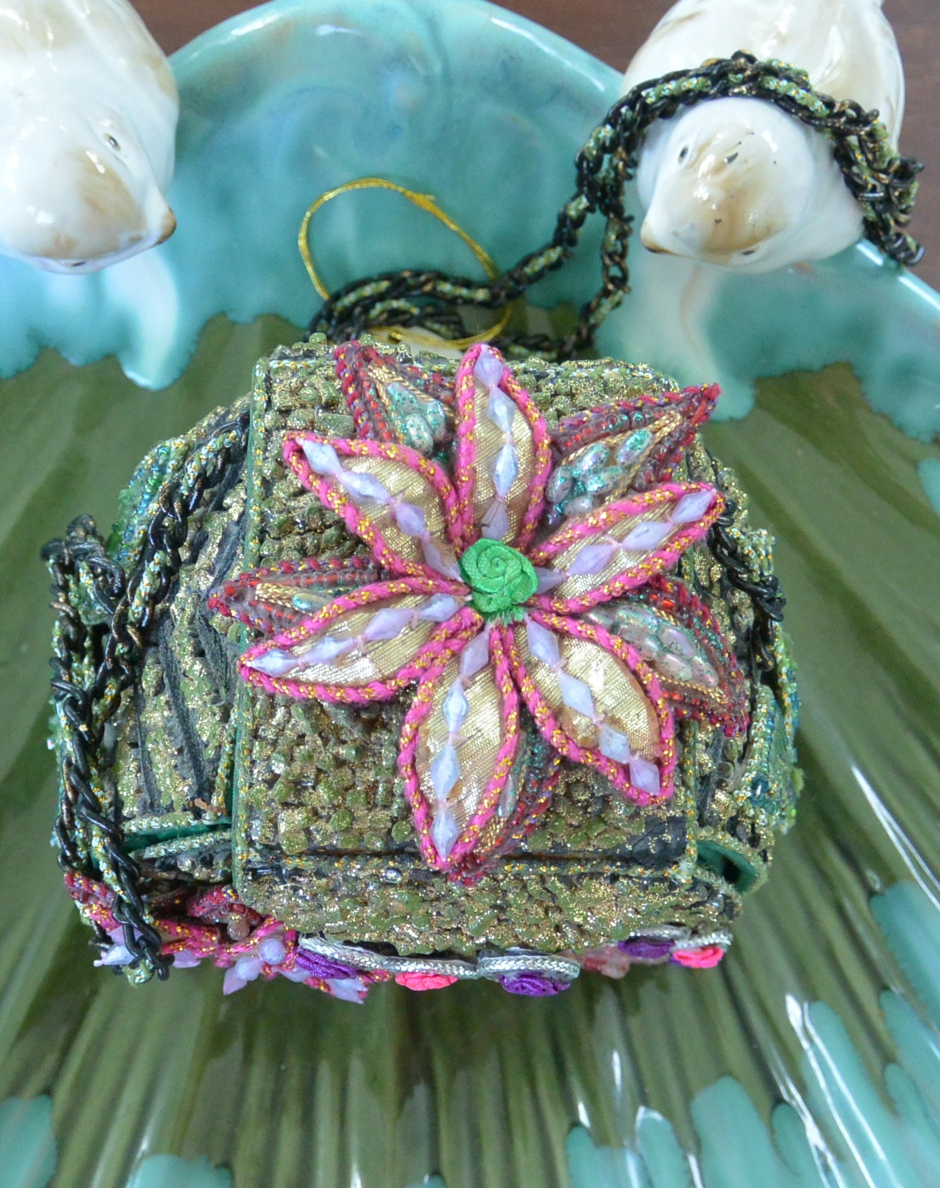 Mary Frances Bag - UNUSED - 3-D Floral, Beads, Multi Color Design