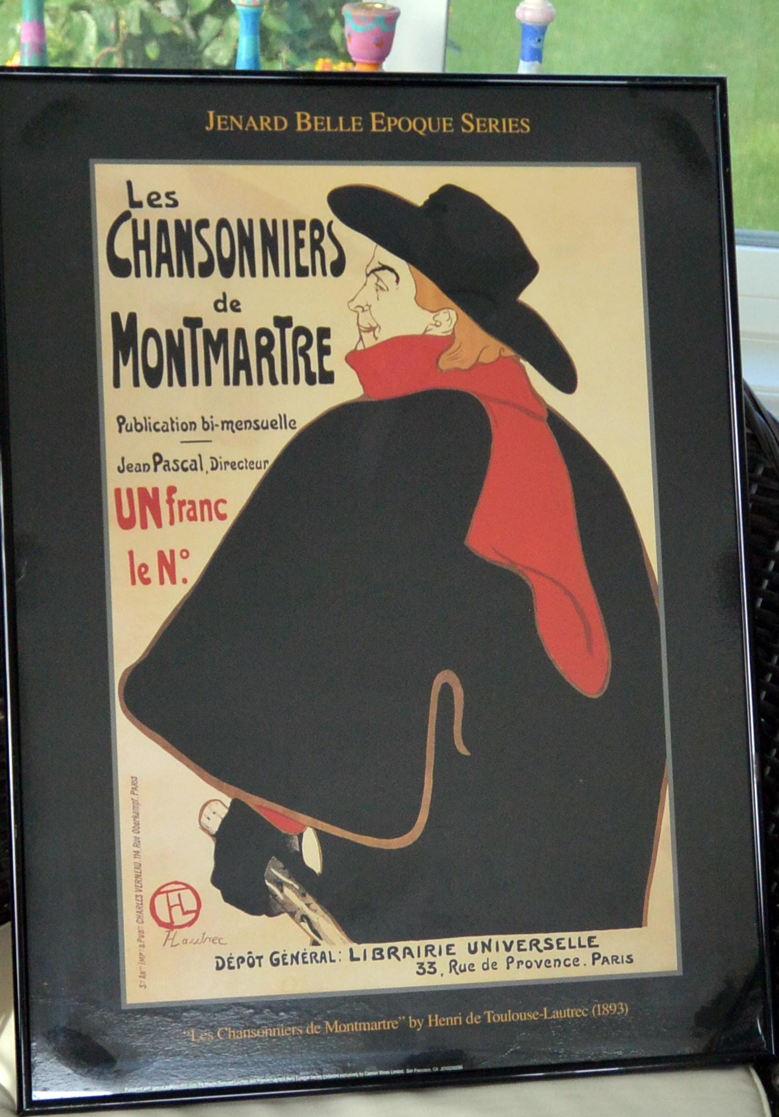 Toulouse Lautrec Lithograph: Les Chansonniers Montmartre, Framed