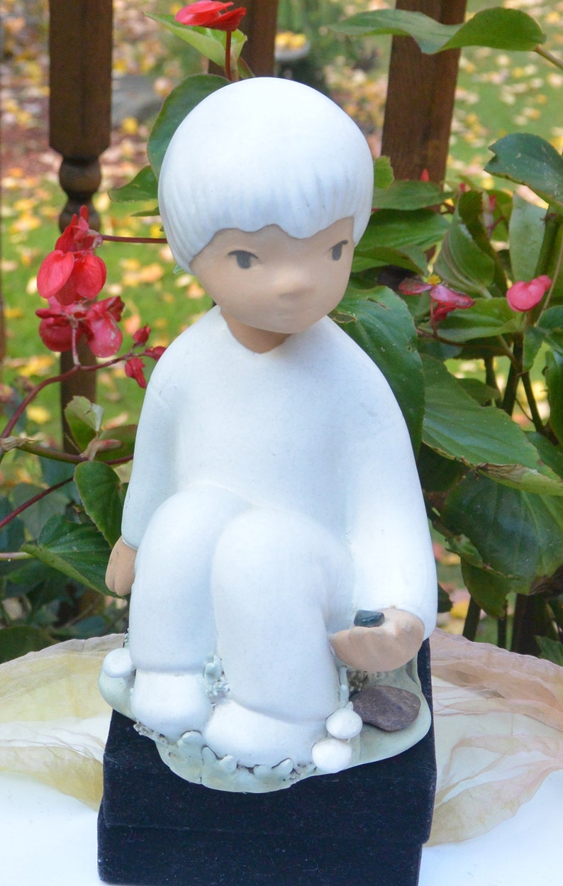 Rare Fabulous! Vintage Signed Great Face Elaine Carlock Boy Hand Potted Clay