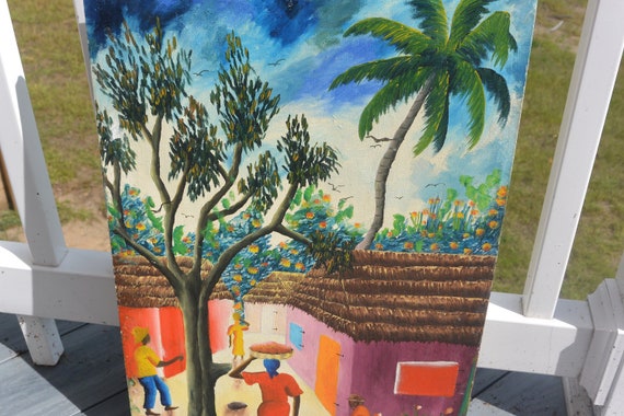 Art, L Y Alaby, Framed - Signed, Original Oil, Haitian Scene