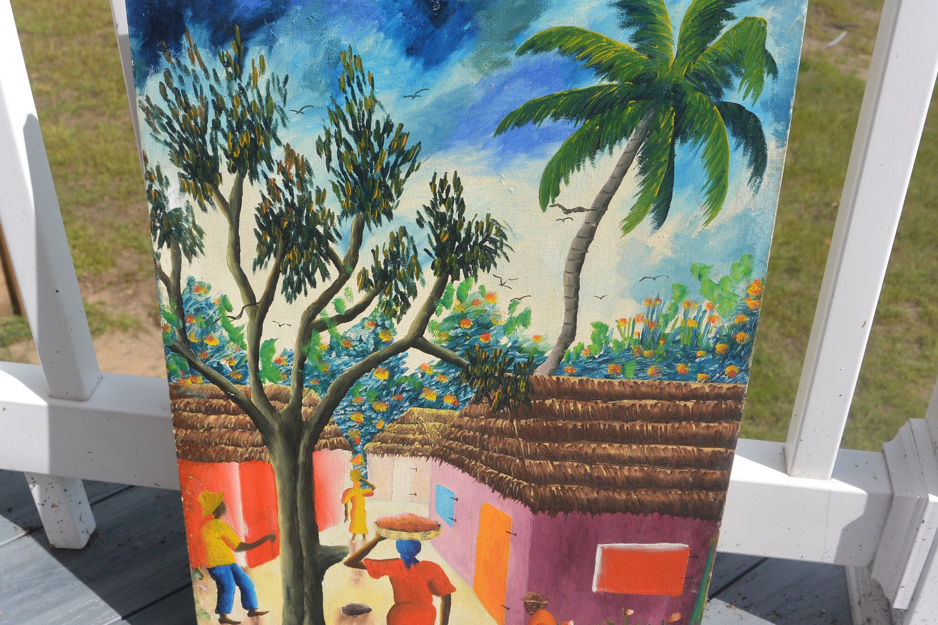 Art, L Y Alaby, Framed - Signed, Original Oil, Haitian Scene