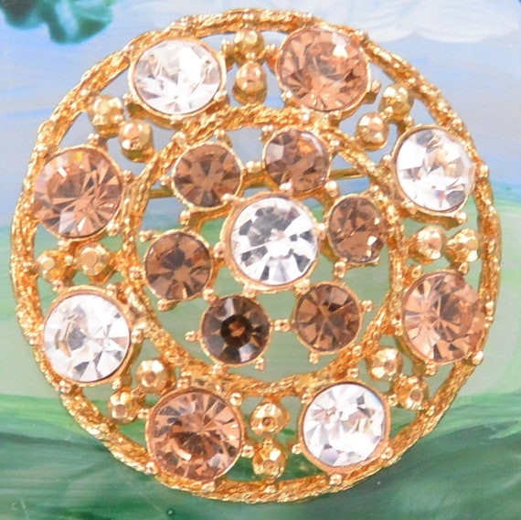 Haskell Like Brooch - Faceted Round Stones, Multi… - image 10