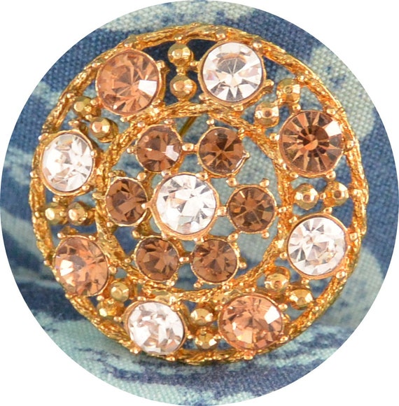 Haskell Like Brooch - Faceted Round Stones, Multi… - image 5