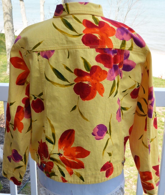 SALE! Chico's Woman's Jacket - Yellow/Red Floral,… - image 5
