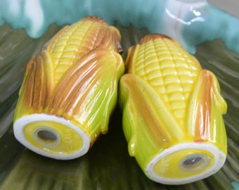 SALE! Corn Salt/Pepper Shakers - Signed, Hand Painted, Japan, Vivid Colors, Great Gift - Vintage - Rare, Fabulous!