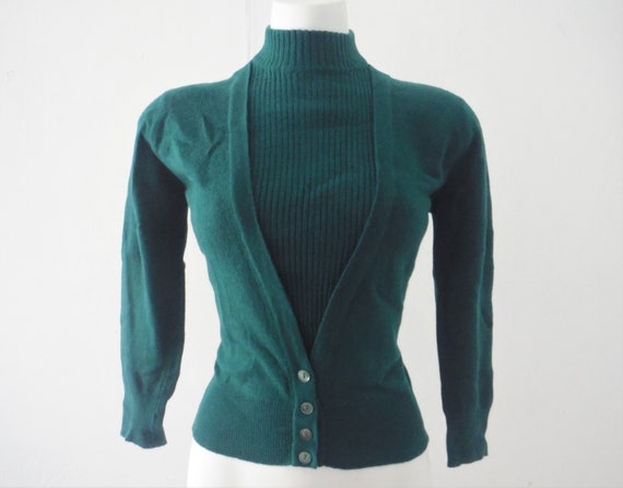 1950s Dalton Evergreen Fleece Cashmere Sweater