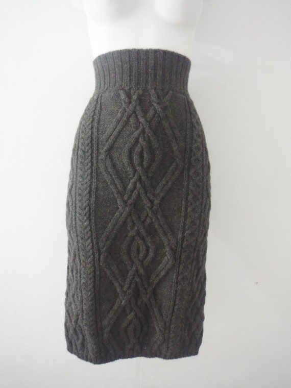 Chloe High-Waisted Cabled Knit Skirt
