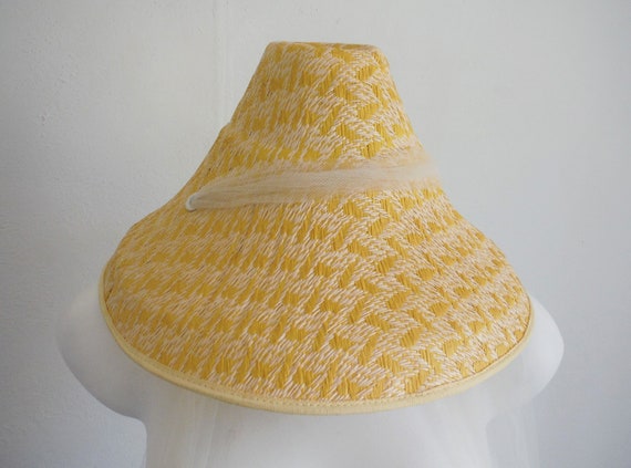 1950s Yellow Woven Straw Sun Hat