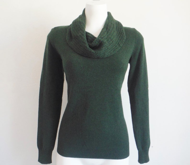 Pine Green Shawl Collar Cashmere Sweater