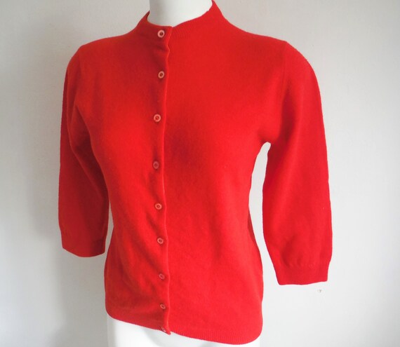 1950s Red Wool Cardigan