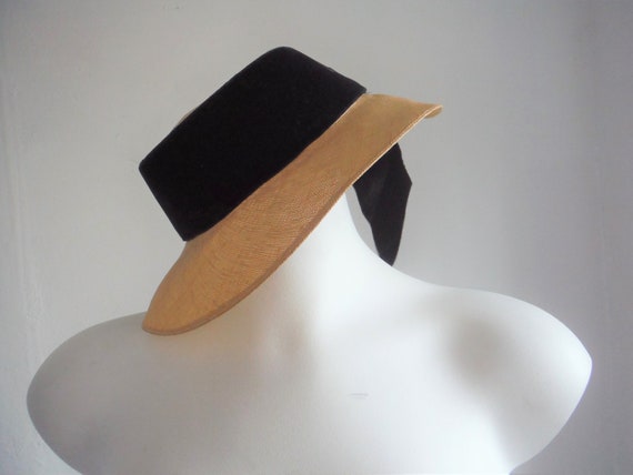 1940s Straw Tilt Hat