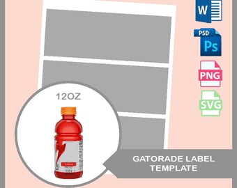 Download Gatorade Template Etsy