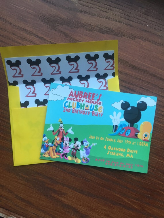 Boy and Girl Birthday Party Invitation, Mickey Mouse Clubhouse BDay Invite, Unique and Affordable Printed or DIY Birthday Invitation Il_570xn