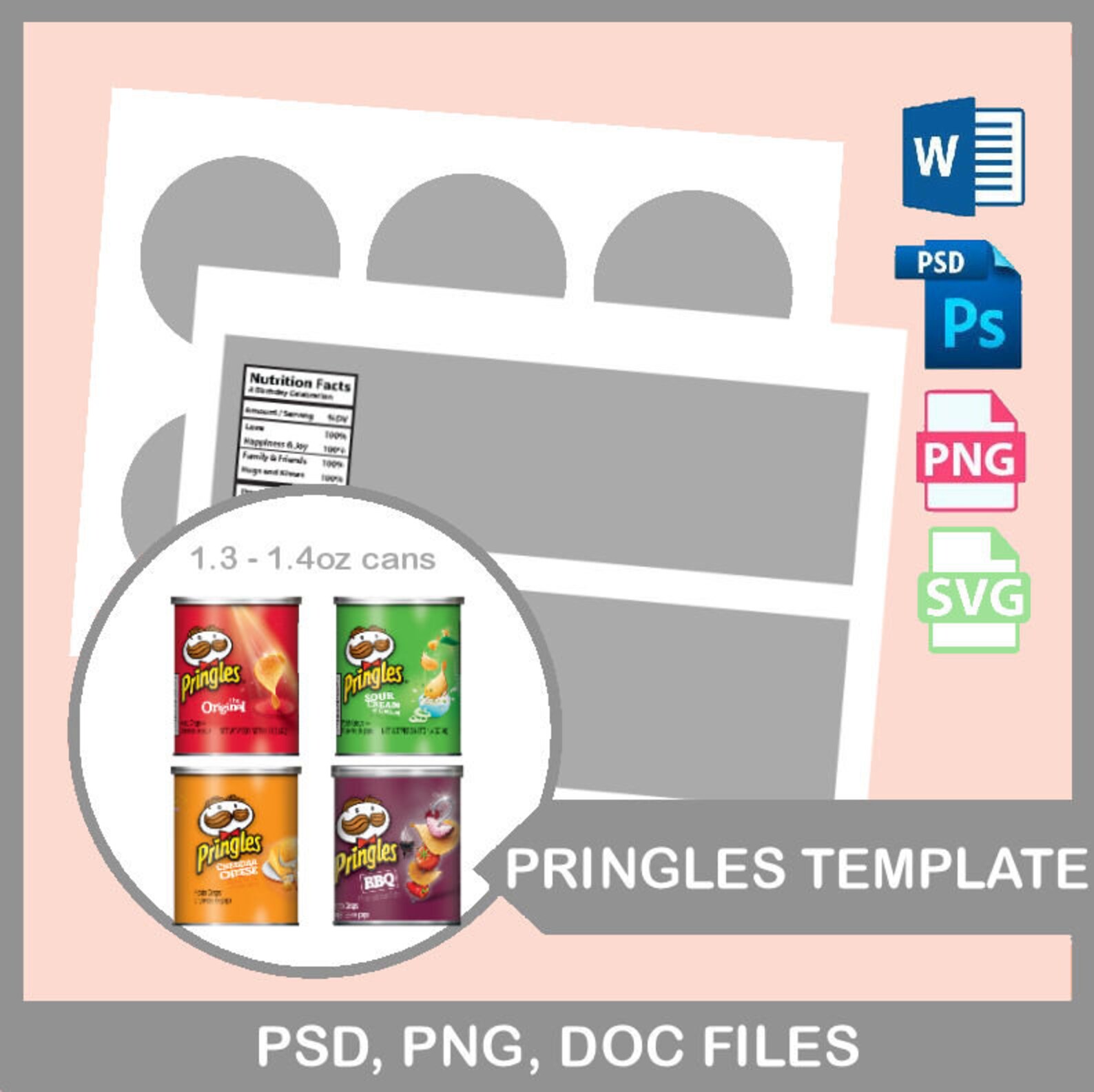 1.3oz Pringles Can Pringles Can Template Pringles Template - Etsy